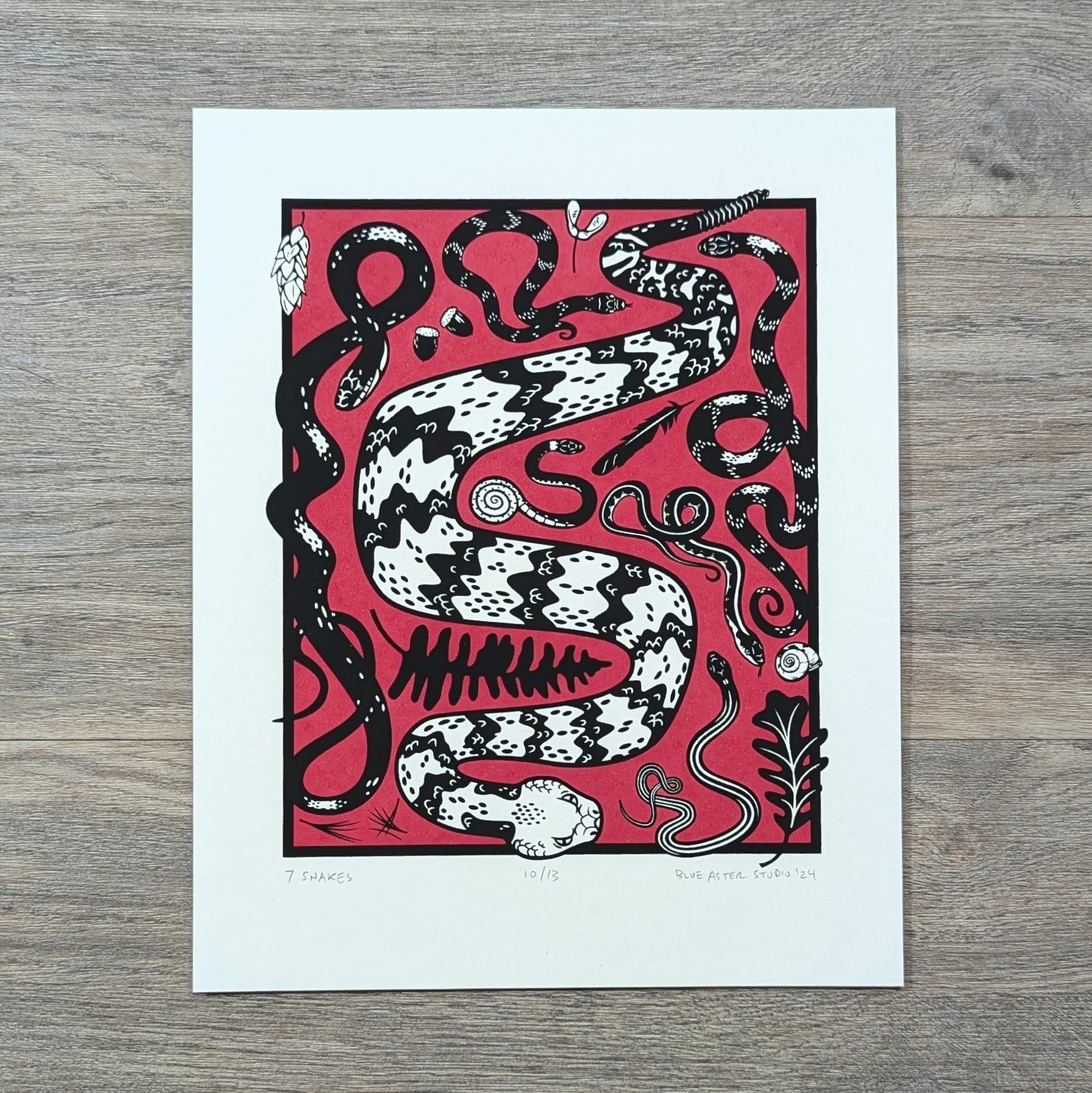 Seven Snakes Screen Print – Blue Aster Studio