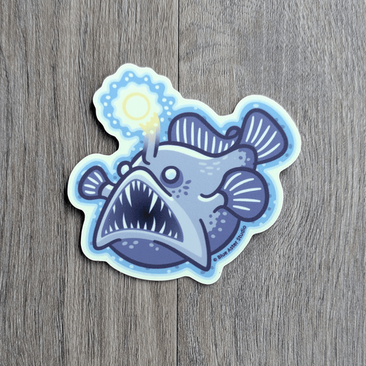 Sticker of an anglerfish with shining lure 