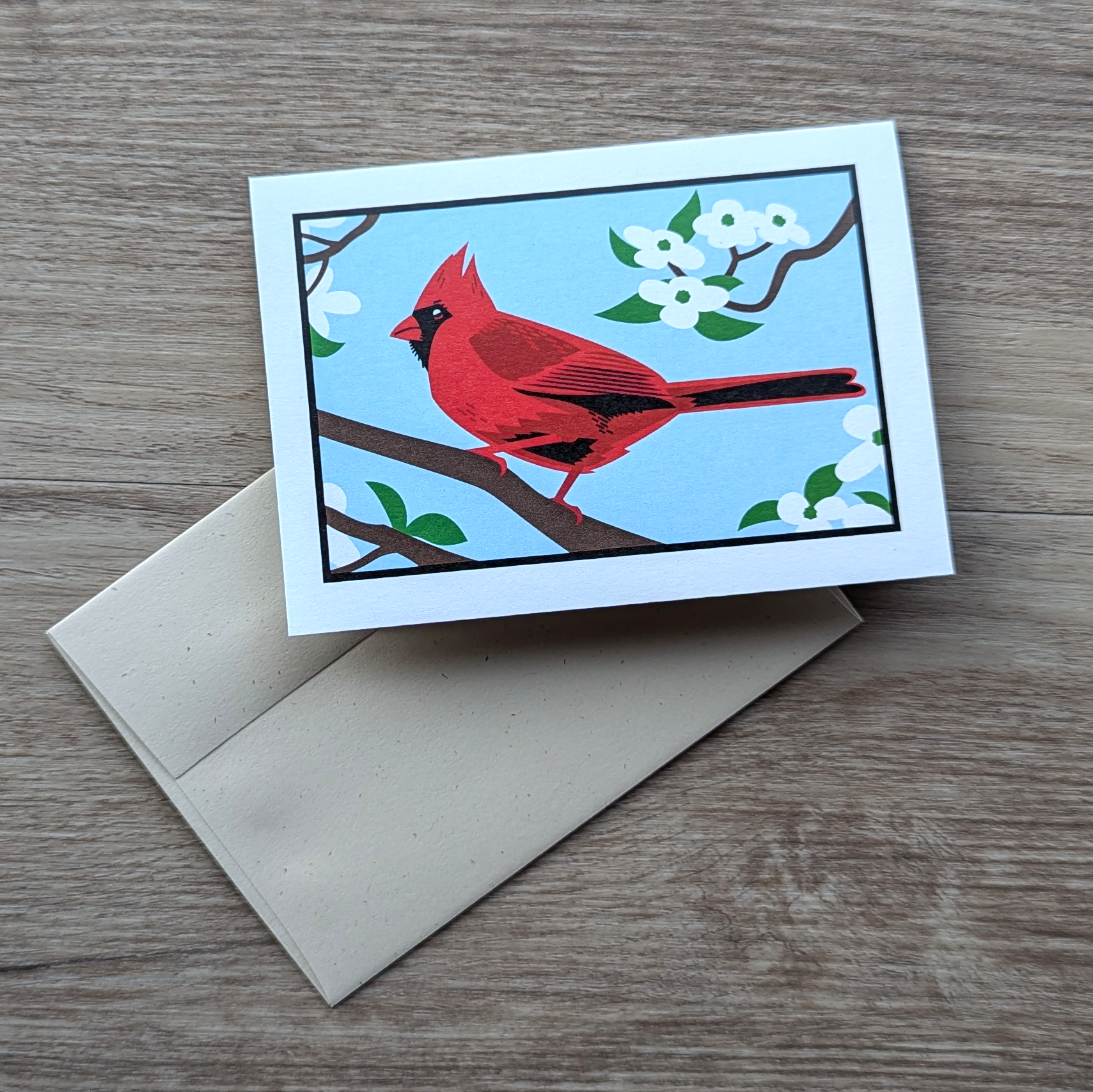 cardinal card with envelope