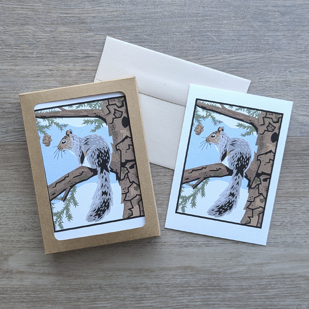 Gray Squirrel Notecard Pack – Blue Aster Studio