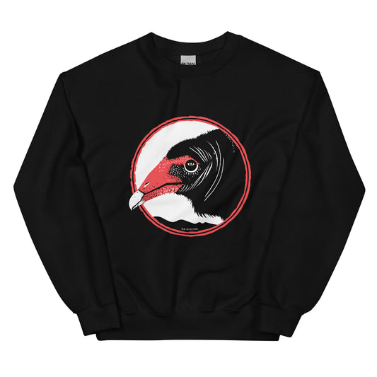 Turkey vulture sweatshirt laying flat.