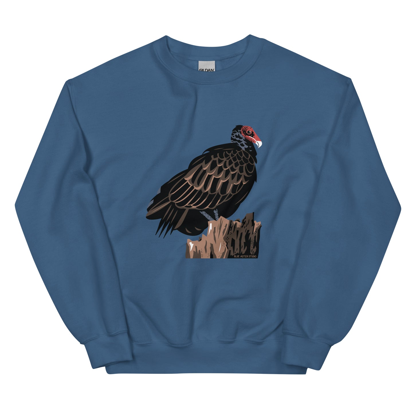 The majestic turkey vulture sweatshirt in blue.