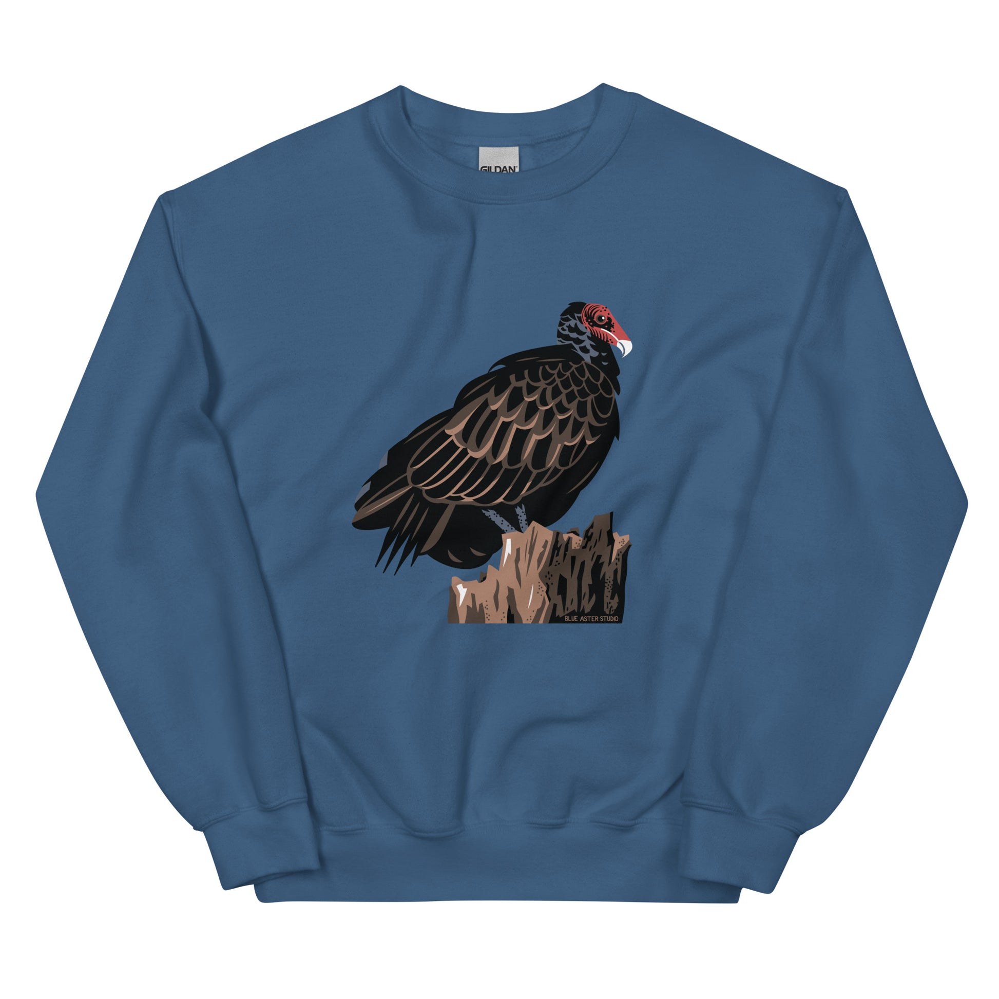 The majestic turkey vulture sweatshirt in blue.