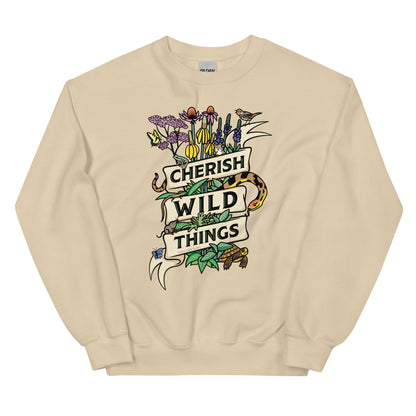 A tan Cherish Wild Things sweatshirt.