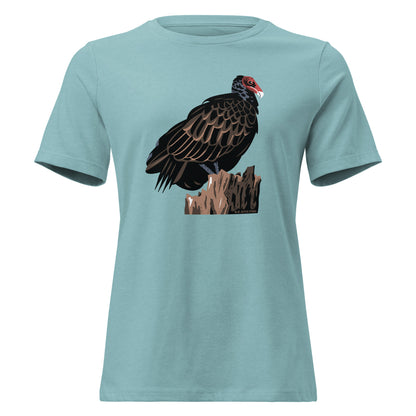 Product A blue shirt with a majestic turkey vulture printed on the front.