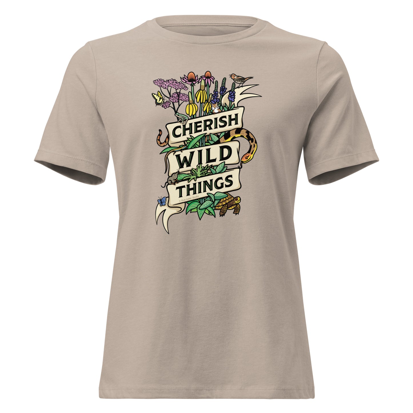 A tan Cherish Wild Things t-shirt.