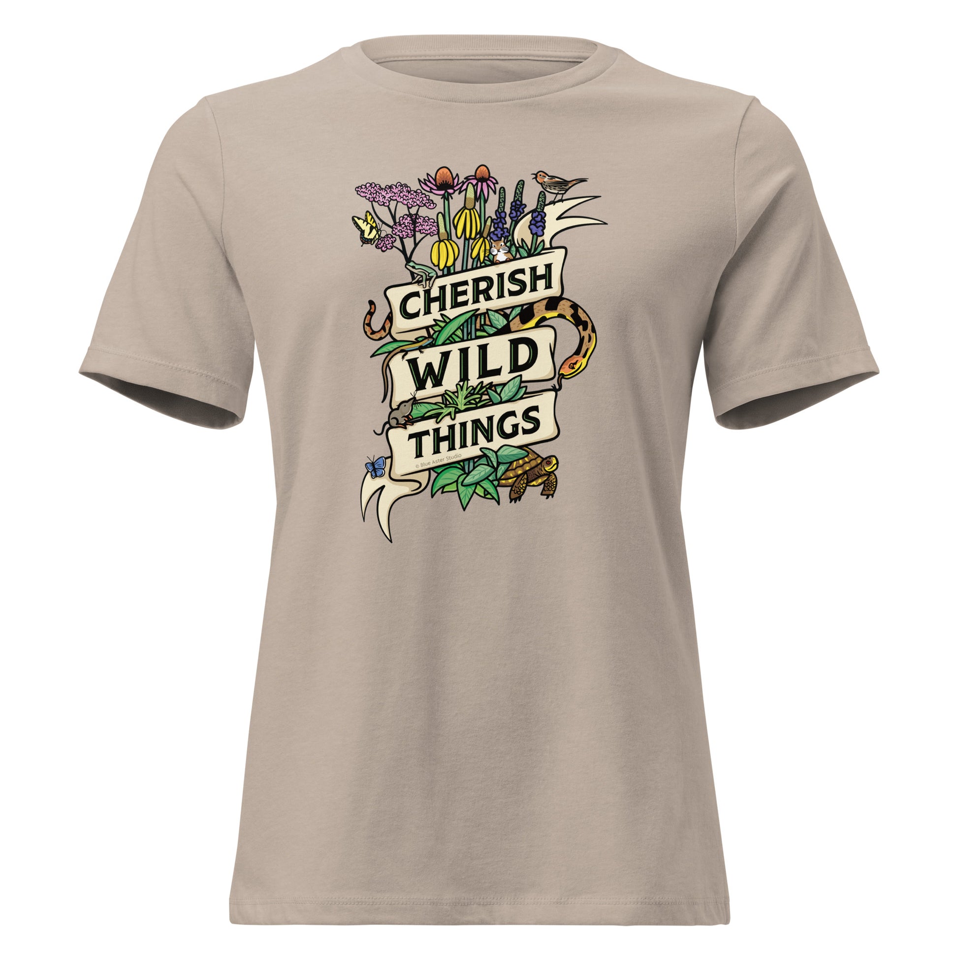 A tan Cherish Wild Things t-shirt.