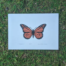 Load image into Gallery viewer, A screen print of a monarch butterfly.