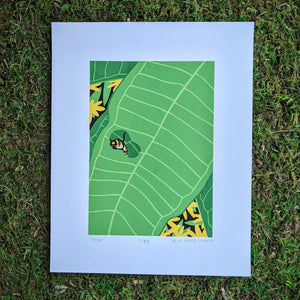 Monarch Caterpillar on Milkweed Screen Print